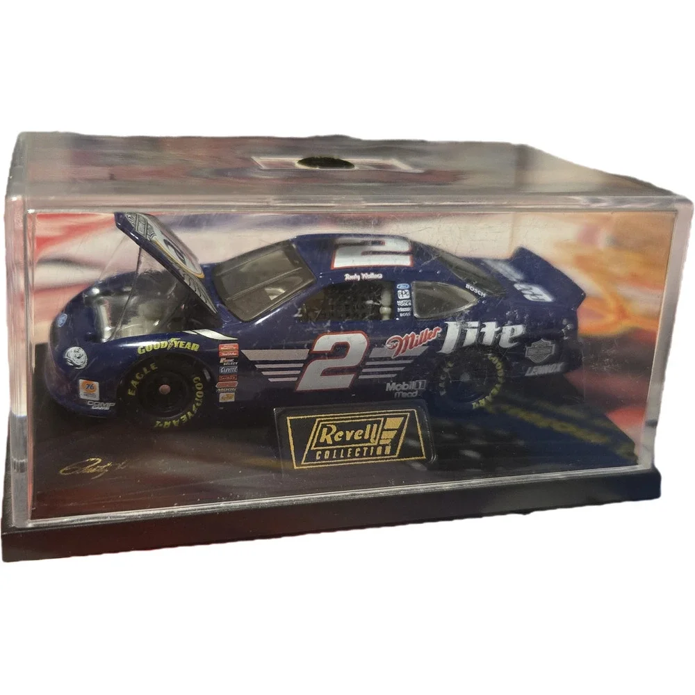 Rusty Wallace #2 Miller Lite 1:64 Revell Diecast - Display Case PPG Opening Hood